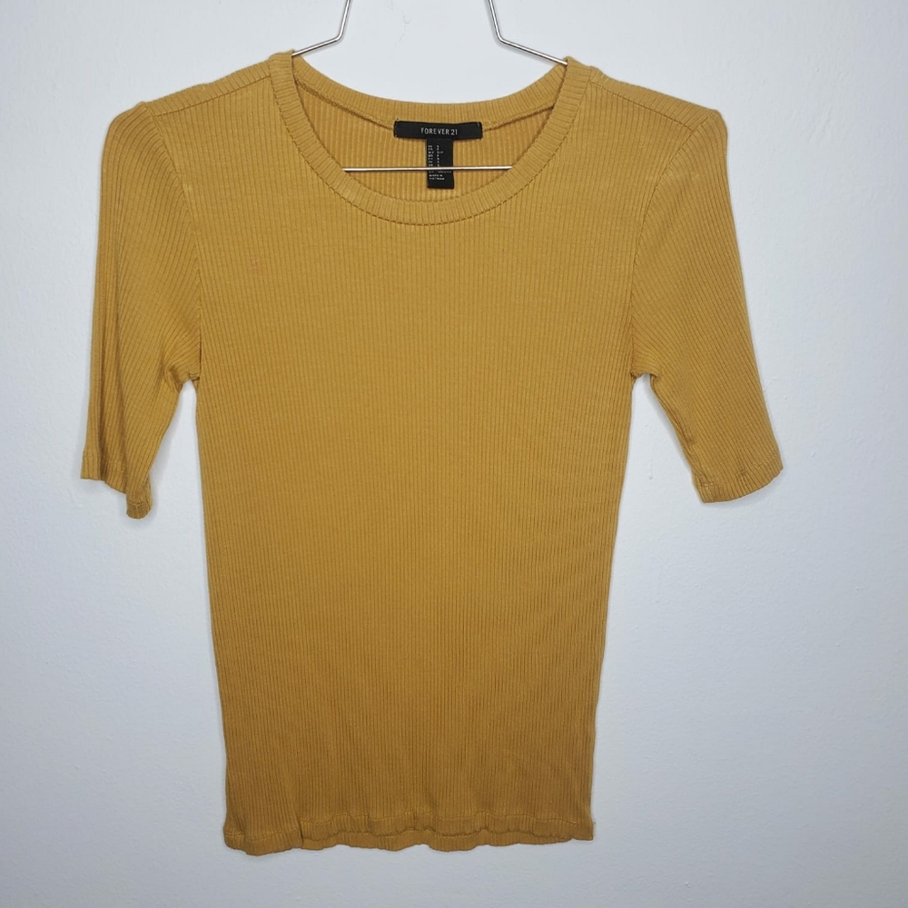 Forever21 crop top size small mustard color